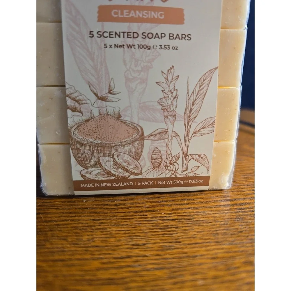 Natural Infusion‎ New Zealand Exfoliating TURMERIC LATTE Soap Bars 5 Pk 17.6 oz